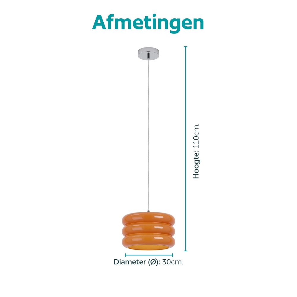 Design hanglamp Tortora chroom met oranje Ø 30cm Eglo 9008606405589