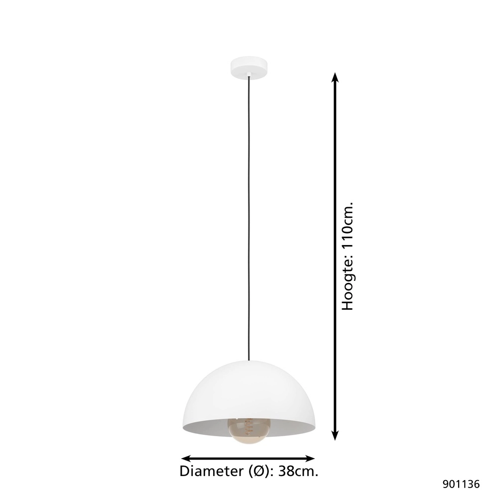 Witte hanglamp Gaetano Ø 38cm - E27 Eglo 9008606312634
