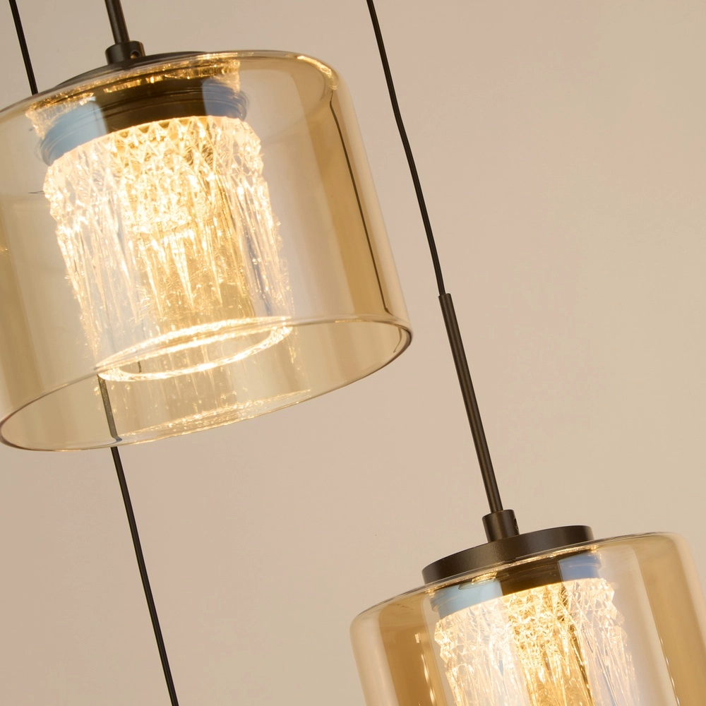 Design hanglamp Tumblers 5-lichts brons Searchlight 5,05342E+12