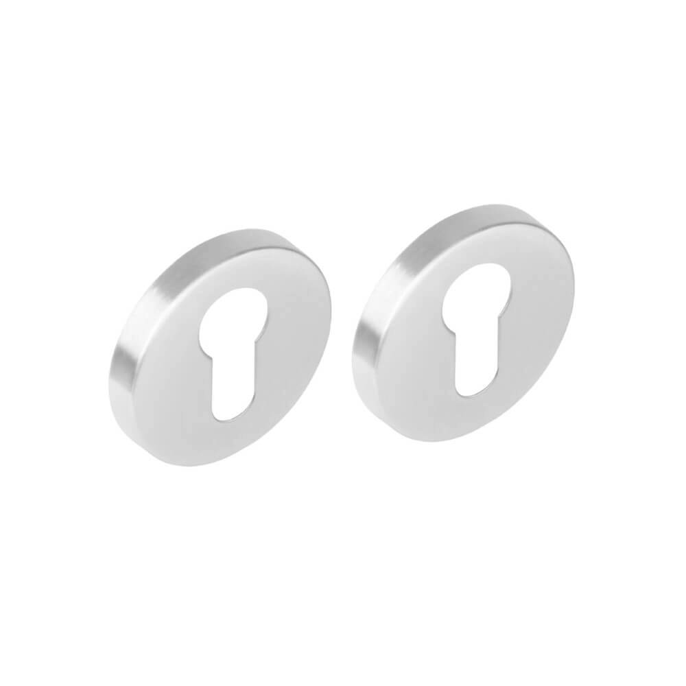 Set van 2 cilinderrozetten Tira rond met nok RVS