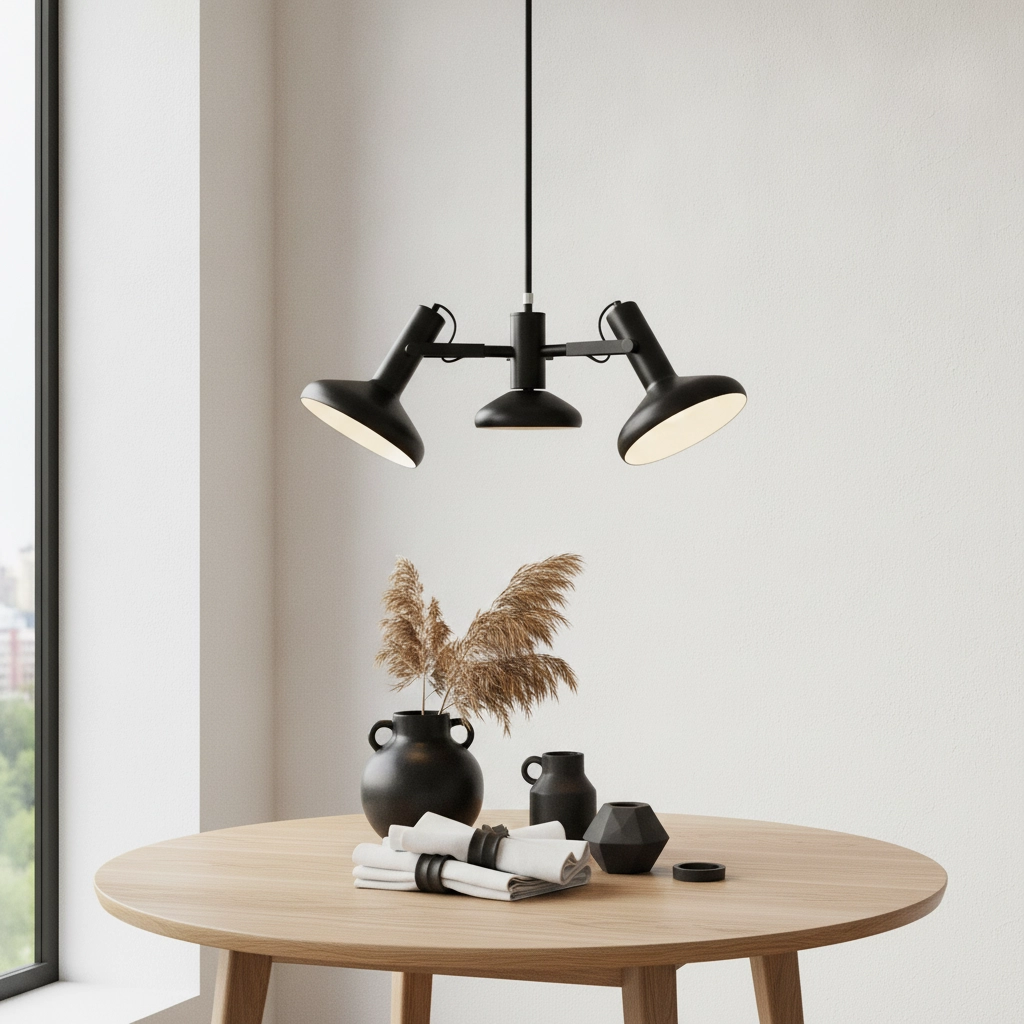 3-lichts hanglamp Vectro zwart
