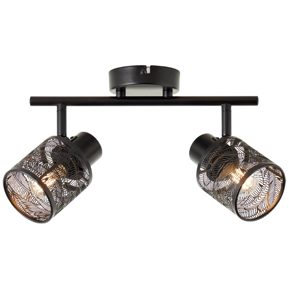 Zwarte plafondlamp Bano 2-lichts Zwarte plafondlamp Bano 2-lichts