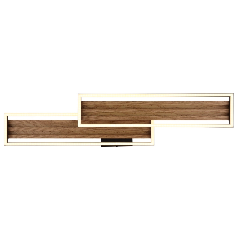 Moderne plafondlamp Dakari I zwart met hout 90cm Globo 9007371528783