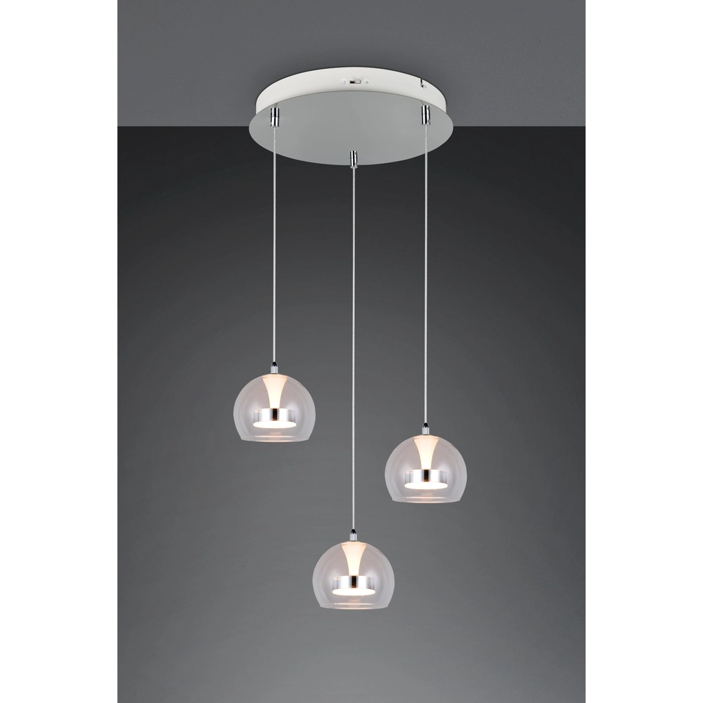Hanglamp Flynt 3-lichts chroom Trio 4017807671001