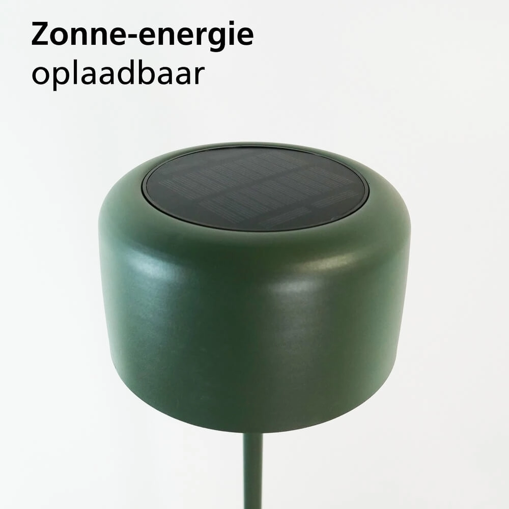 Strakke terraslamp Roccanova solar groen met usb Eglo 9008606355099