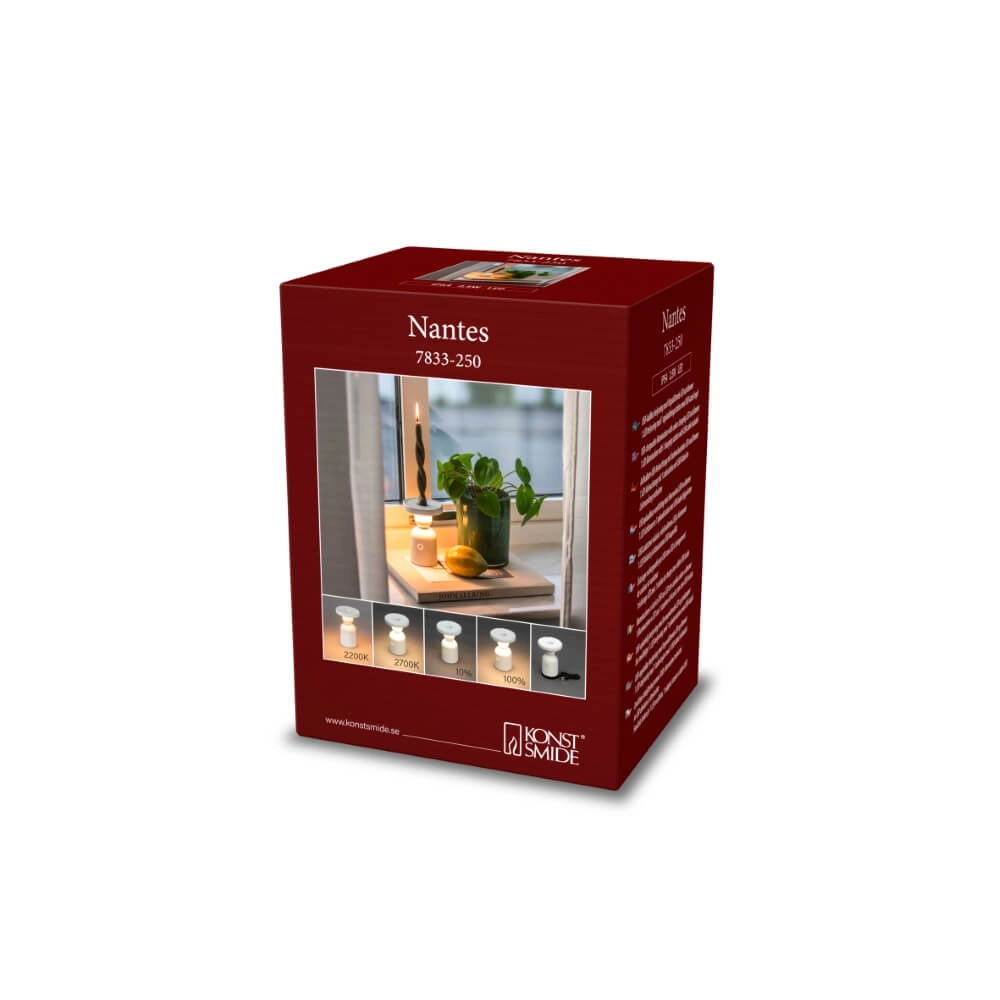 Oplaadbare tafellamp Nantes wit voor kandelaar KonstSmide 7318307833256