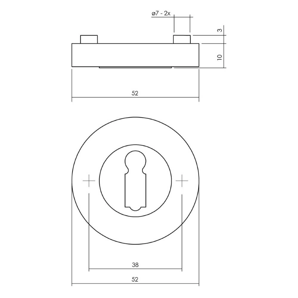 Rozet Tira sleutelgat rond chroom Intersteel 8714186582367