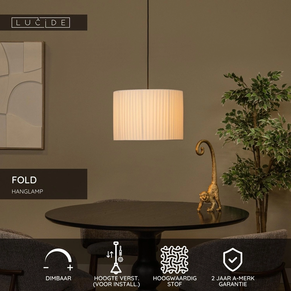 Design hanglamp Fold Ø 40cm wit Lucide 5411212212115