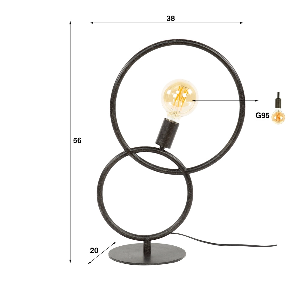 Design tafellamp Loop zwart - 1x E27 Lyora 8716803511033