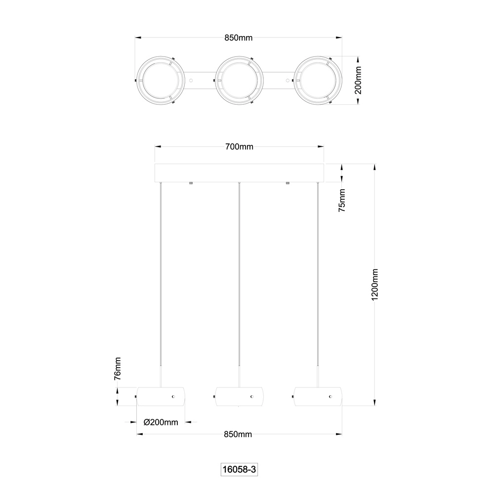 Design hanglamp Livion zwart Globo 9007371589128