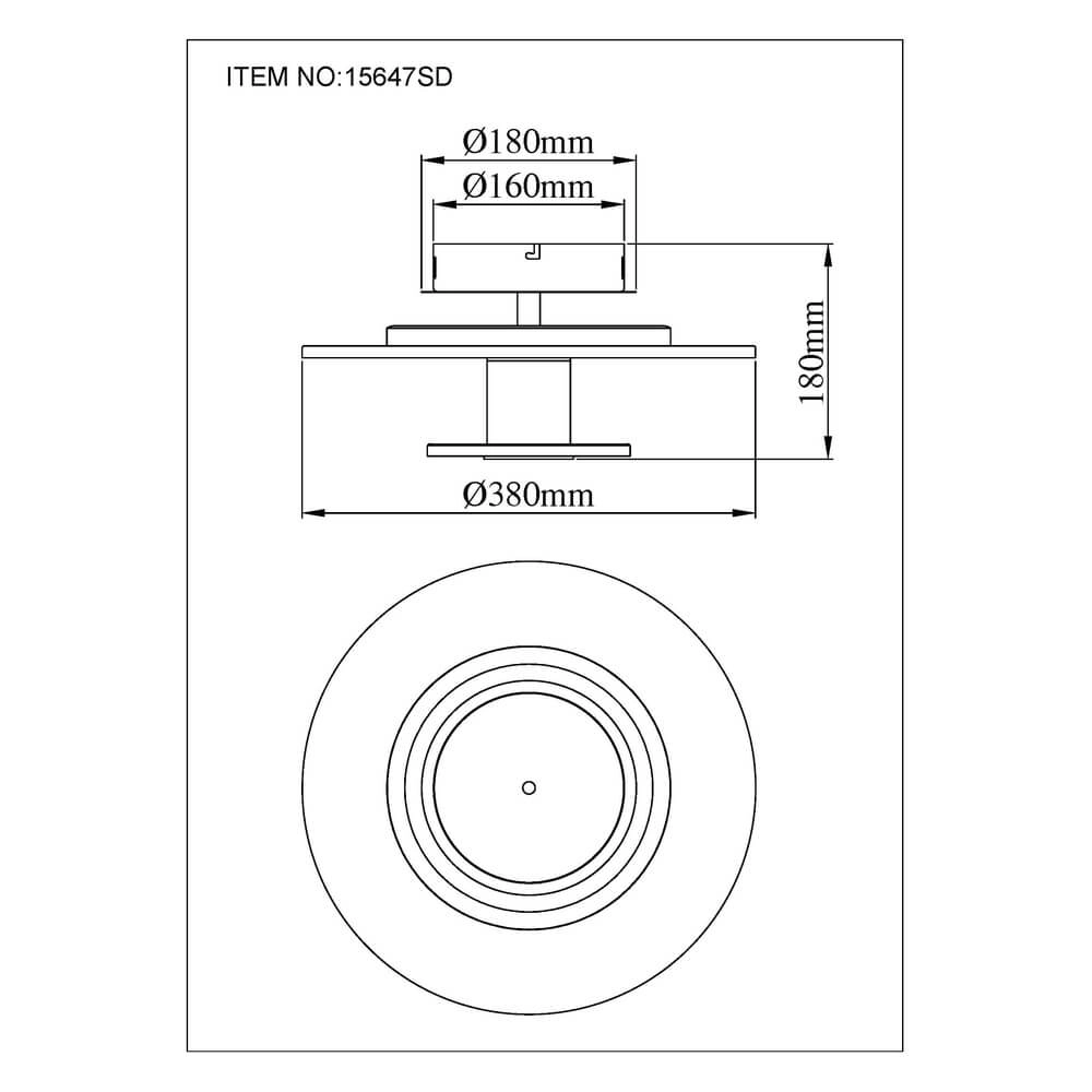 Zwarte plafondlamp Carter Ø 38cm met vilt Globo 9007371471744