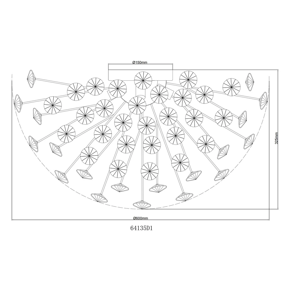 Plafondlamp Katrina goud Ø 60cm Globo 9007371484317