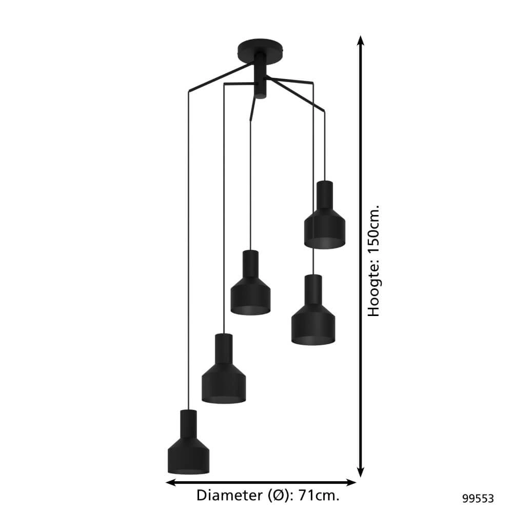 Vide hanglamp Casibare zwart Eglo 9002759995539