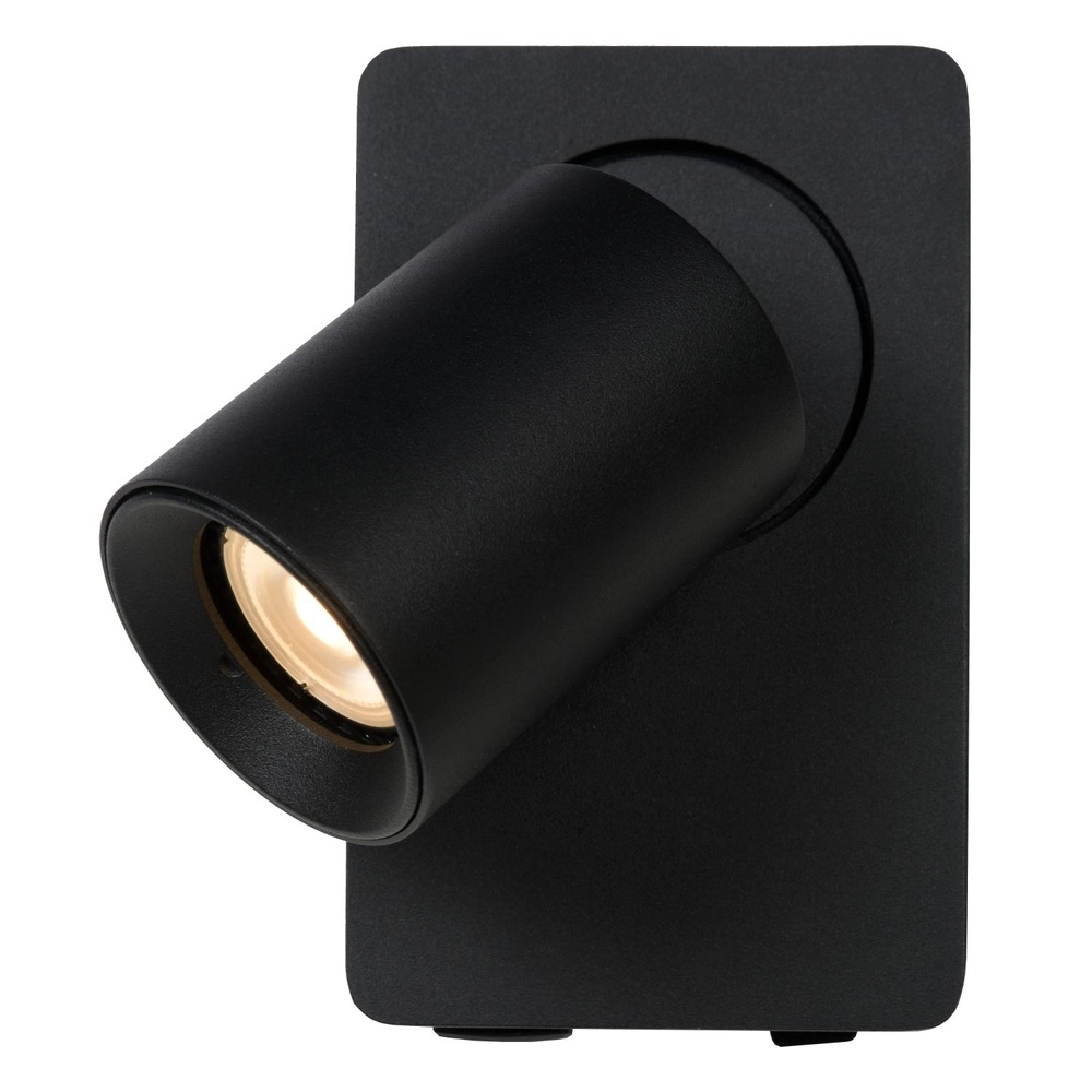 Bedlampje Nigel met USB oplaadpunt zwart Lucide 5411212092731