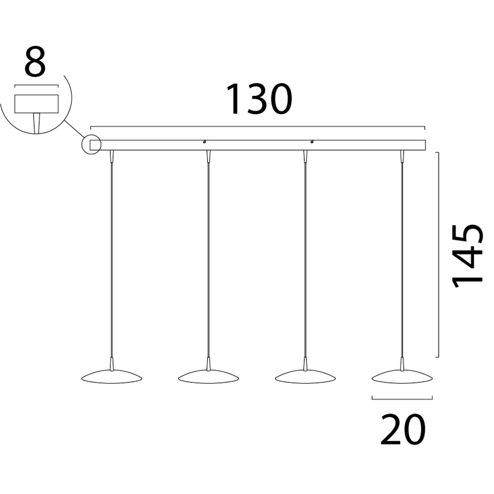 4-lichts hanglamp Scala 130cm beige terra Ø 20cm Masterlight 8718121392424
