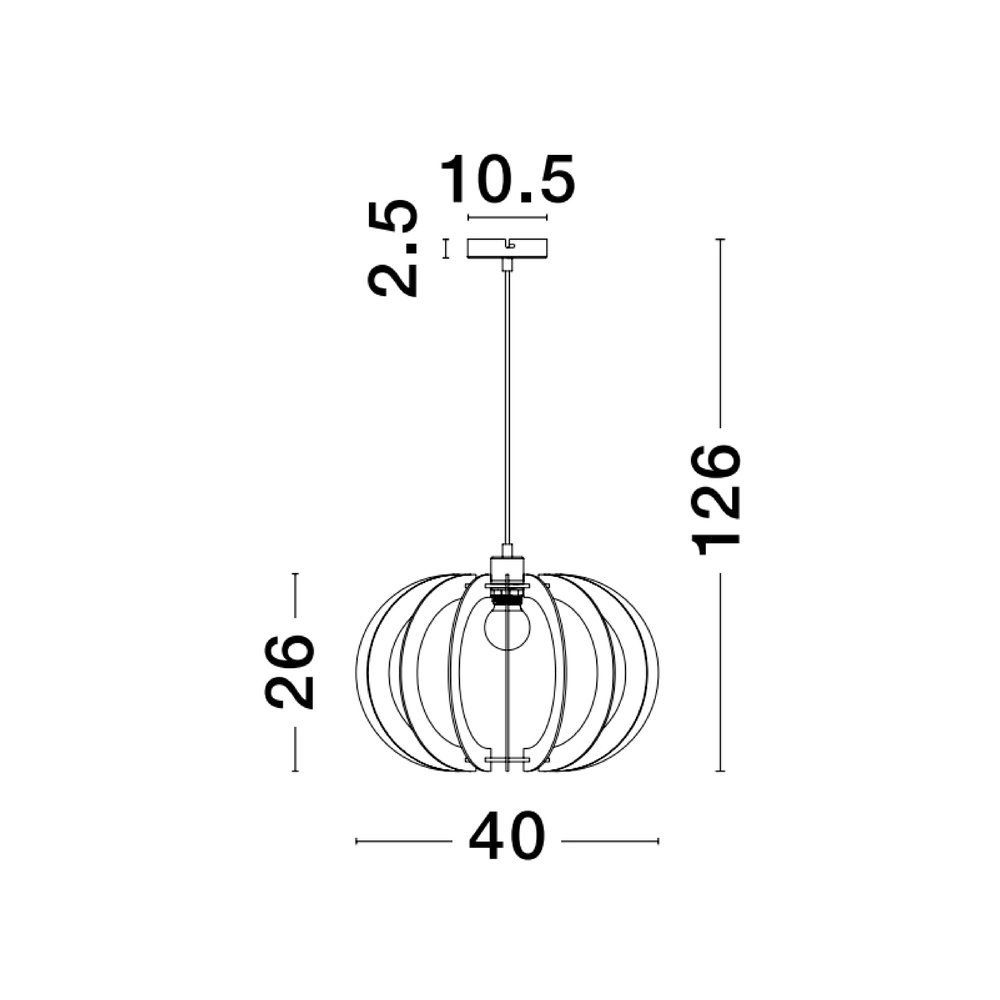 Houten hanglamp Ottoline donker Ø 40cm Lyora 5212017436207