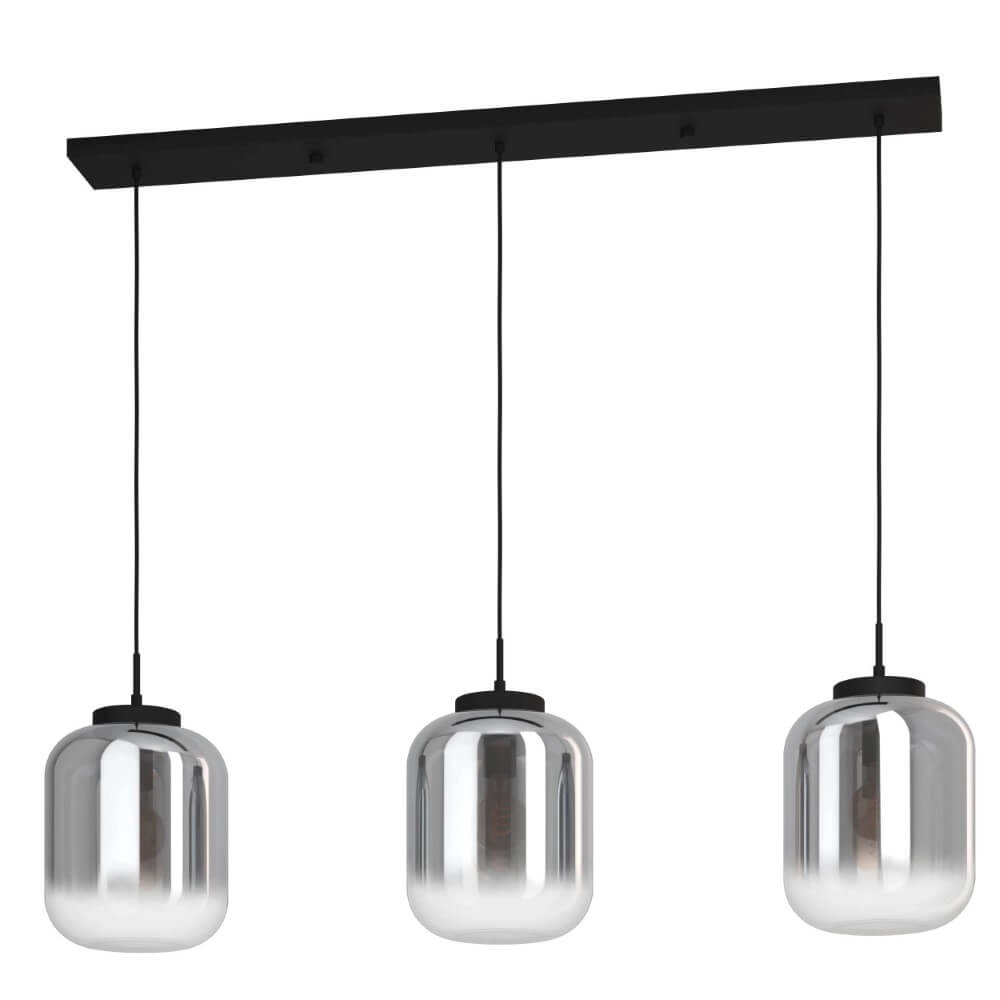 Zwarte hanglamp Bulciago 3-lichts Zwarte hanglamp Bulciago 3-lichts