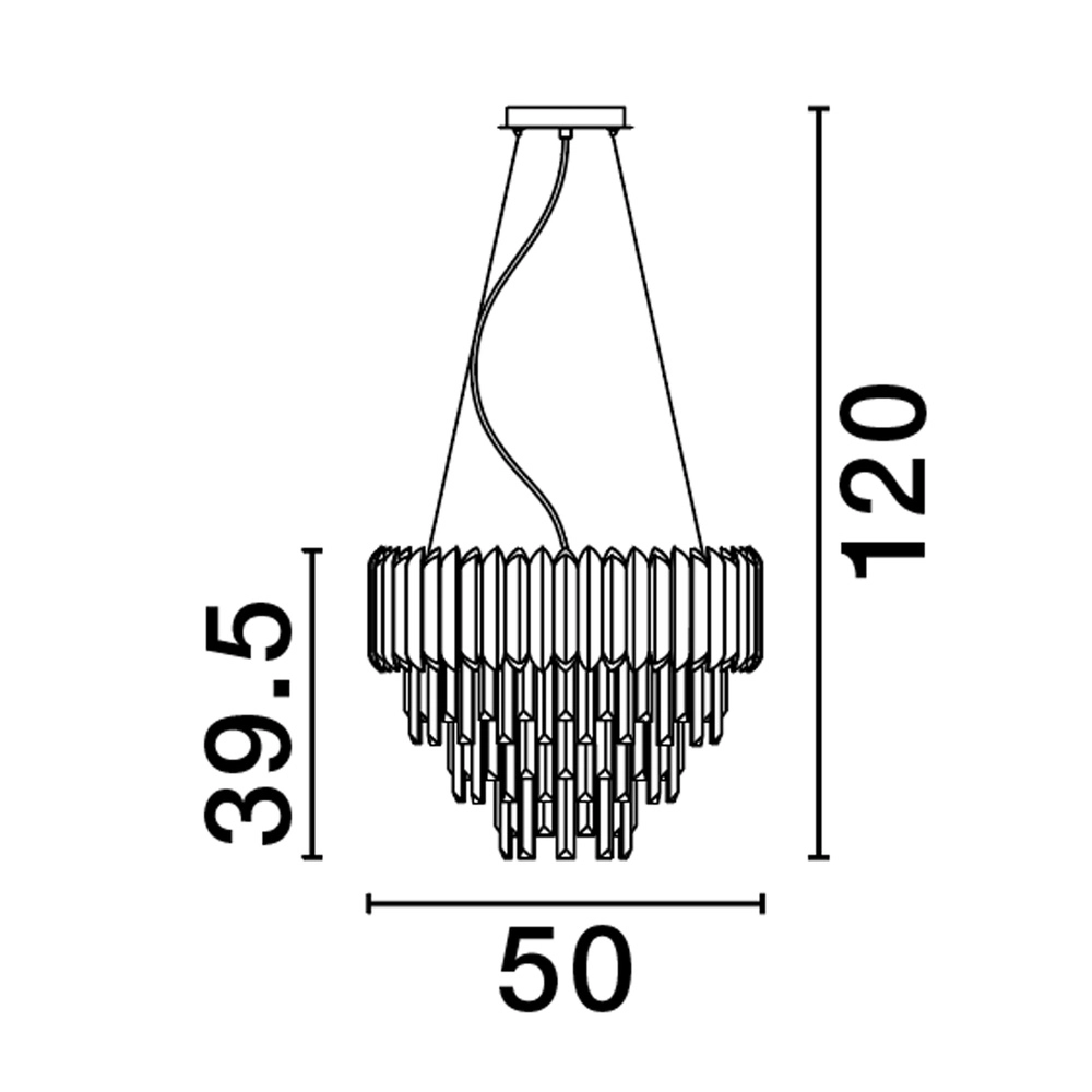 Hanglamp Magnolia chroom en kristal Ø 50cm Lyora 5212017434951