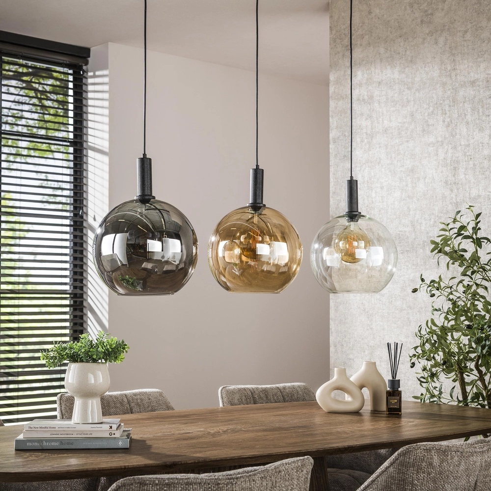 Glazen hanglamp Sfera 3x Ø 30cm - gekleurd glas Lyora 8716803512351