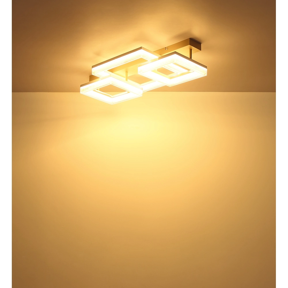 Moderne plafondlamp Zara zand bruin vierkant 66cm Globo 9007371567089