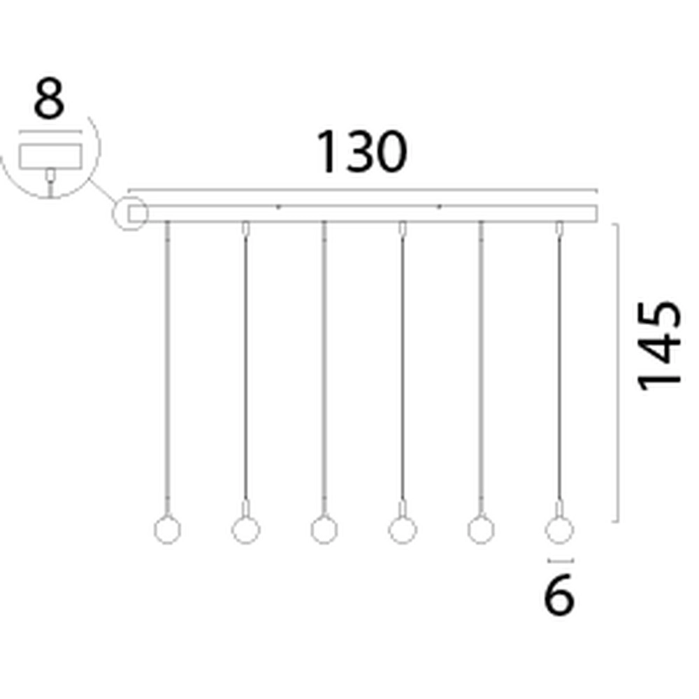 6-lichts hanglamp Talana beige terra Ø 6cm DTW Masterlight 8718121399041