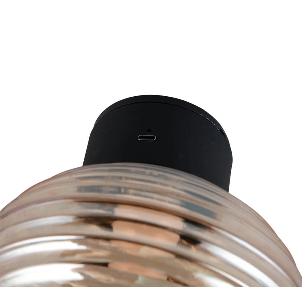 Wandlamp Earl amber glas oplaadbaar Trio 4017807643435