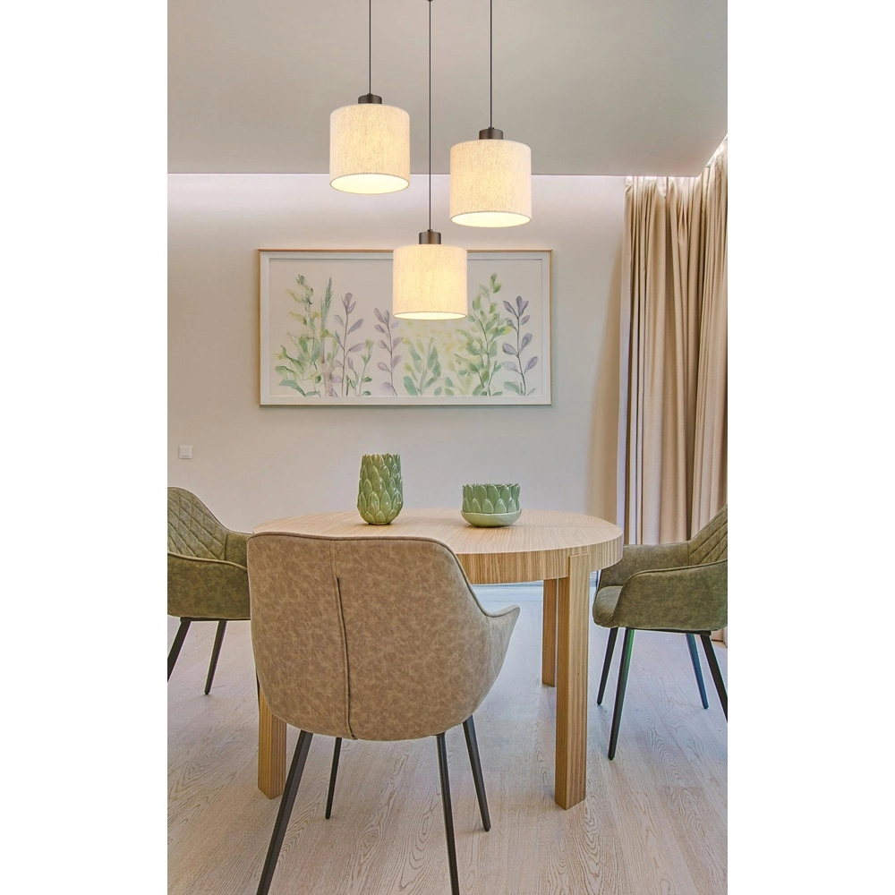 Gunmetal hanglamp Thea 3-lichts rond Globo 9007371586042