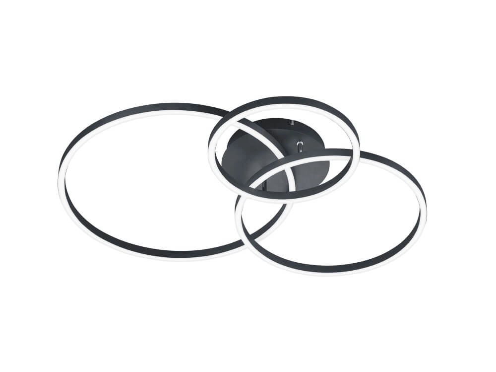 Plafonnière Winona 3-rings zwart Trio 4017807503524