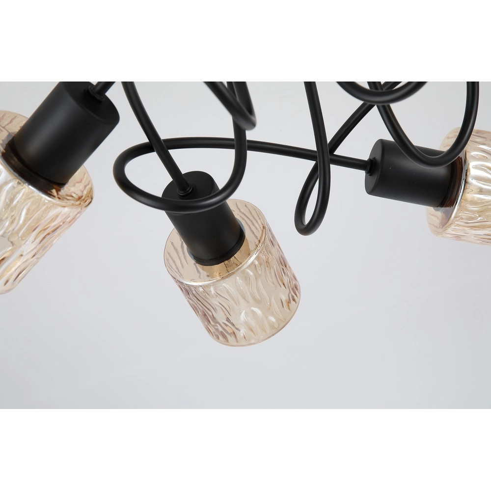 Plafondlamp Knot zwart 3-lichts Searchlight 5053423301952