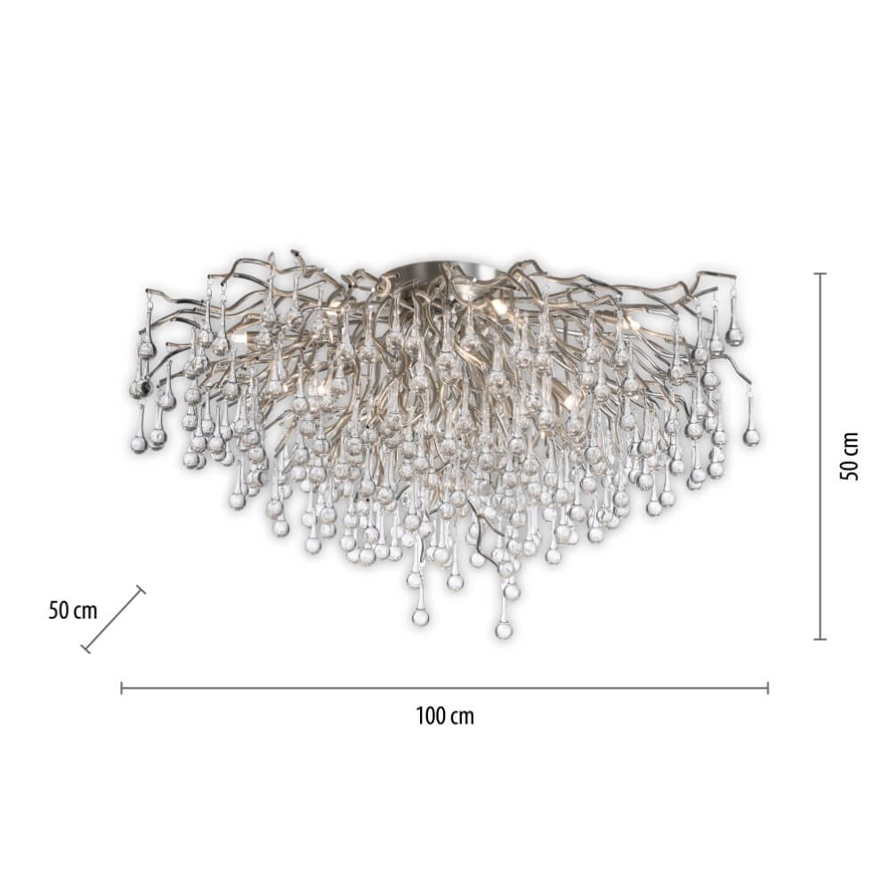 Kroonluchter Icicle metaal 100cm Paul Neuhaus 4012248352113