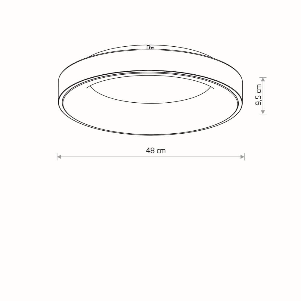 Ronde plafondlamp Nikki Round wit Ø 48cm Lyora 5903139112017