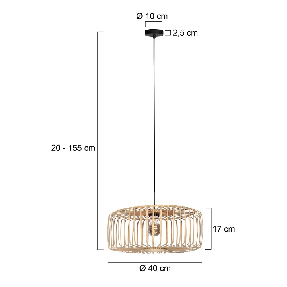 Hanglamp HaloSwap Ø 40cm rotan Steinhauer 8712746183306