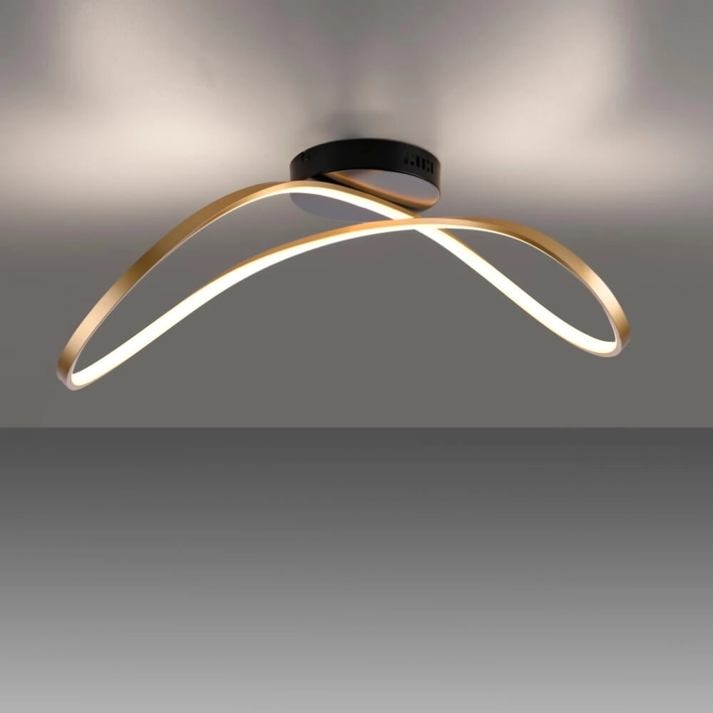 Design plafondlamp Okta messing/zwart Just Light 4043689001940