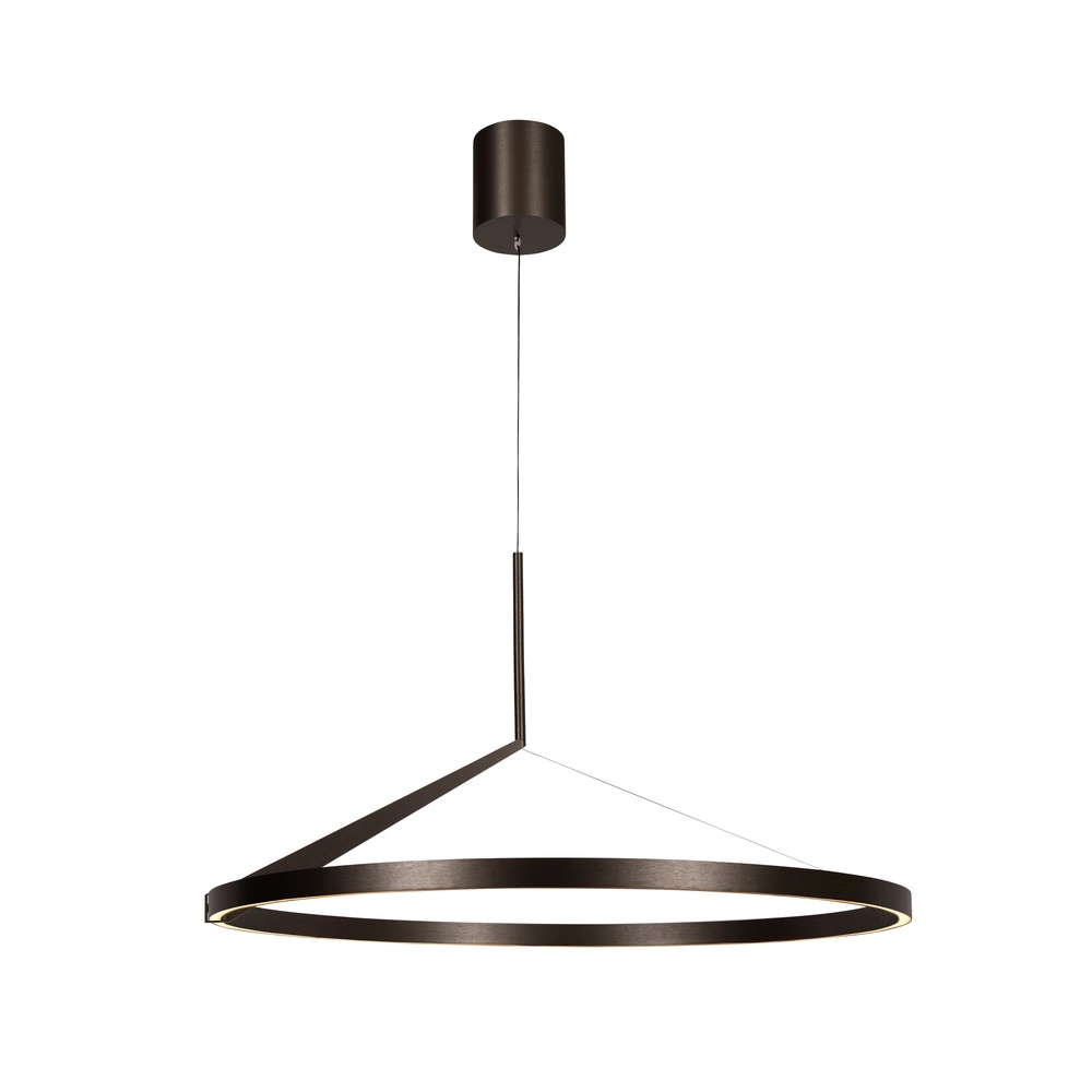 Strakke led hanglamp Applause geborsteld metaal - Ø 80cm