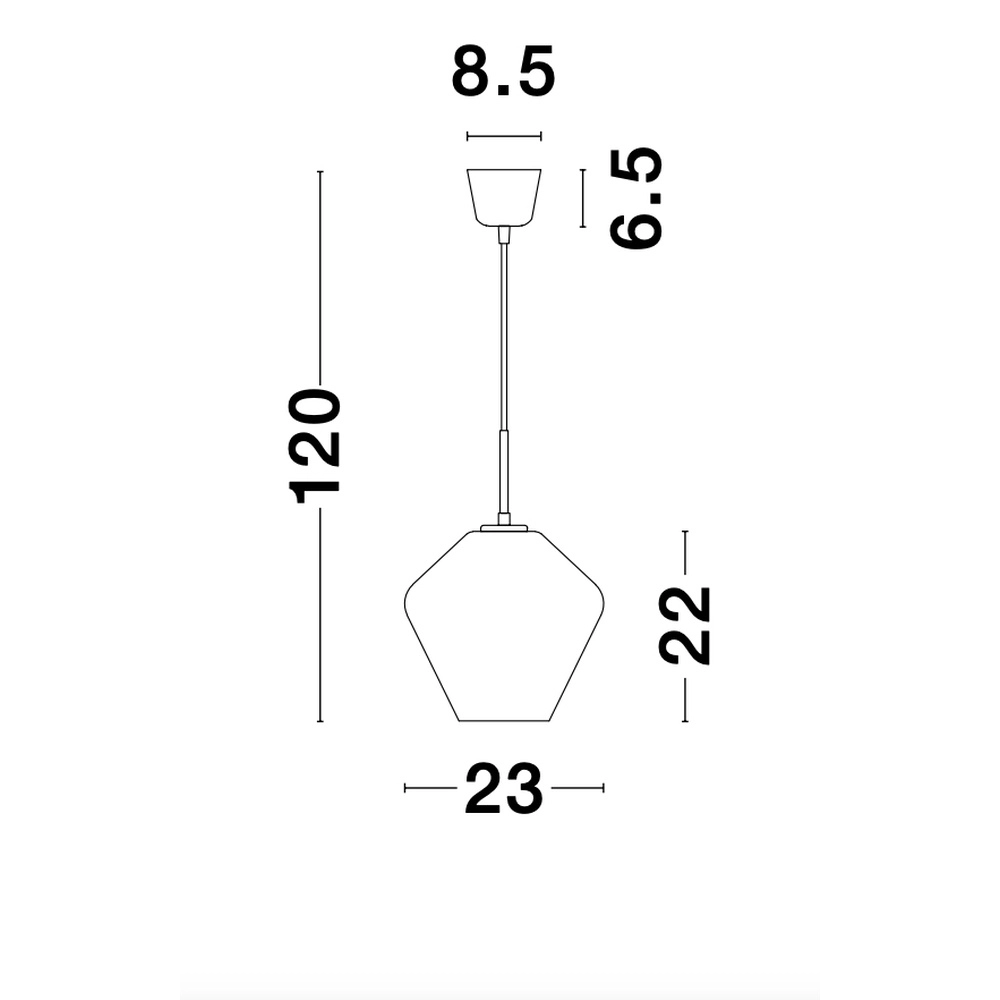 Hanglamp Veiro chroom glas Ø 23 x 22cm Lyora 5212017421296