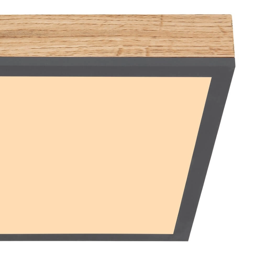 Houten led plafondlamp Doro 30x30cm Globo 9007371415991