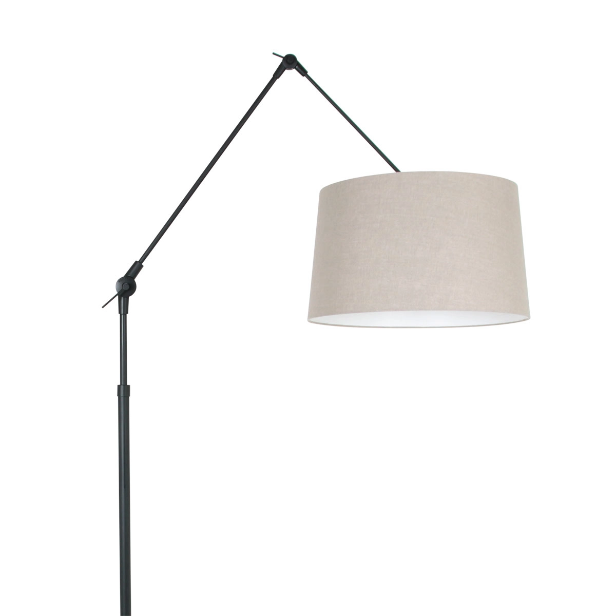 Verstelbare vloer schemerlamp Prestige Chic 35cm zwart met taupe Steinhauer 8712746146554