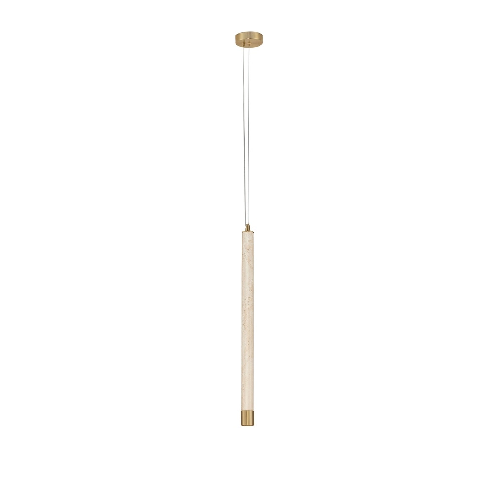 Moderne hanglamp Muse goud met zand bruin travertin Lyora 5212017495792