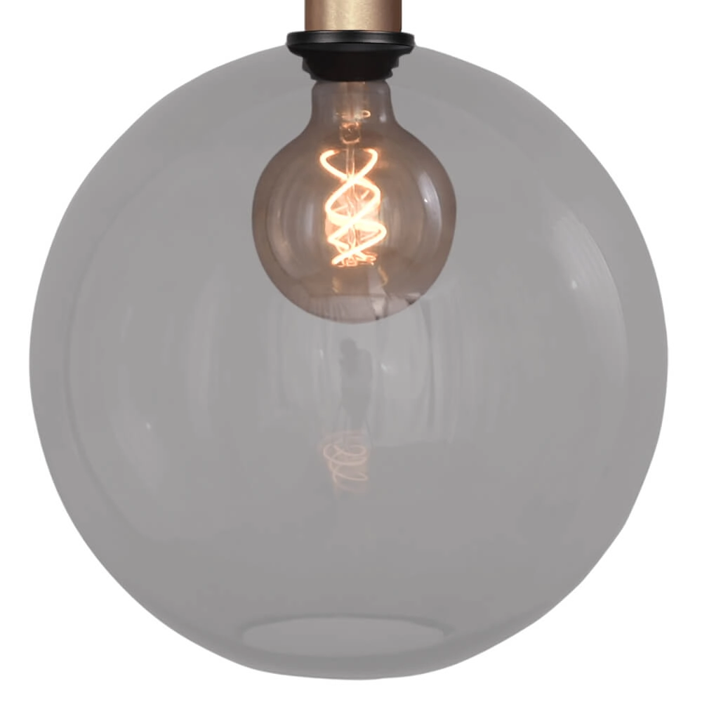 Hanglamp Ø 30cm Bella 2 Messing goud met smoke glas Masterlight 8718121333984