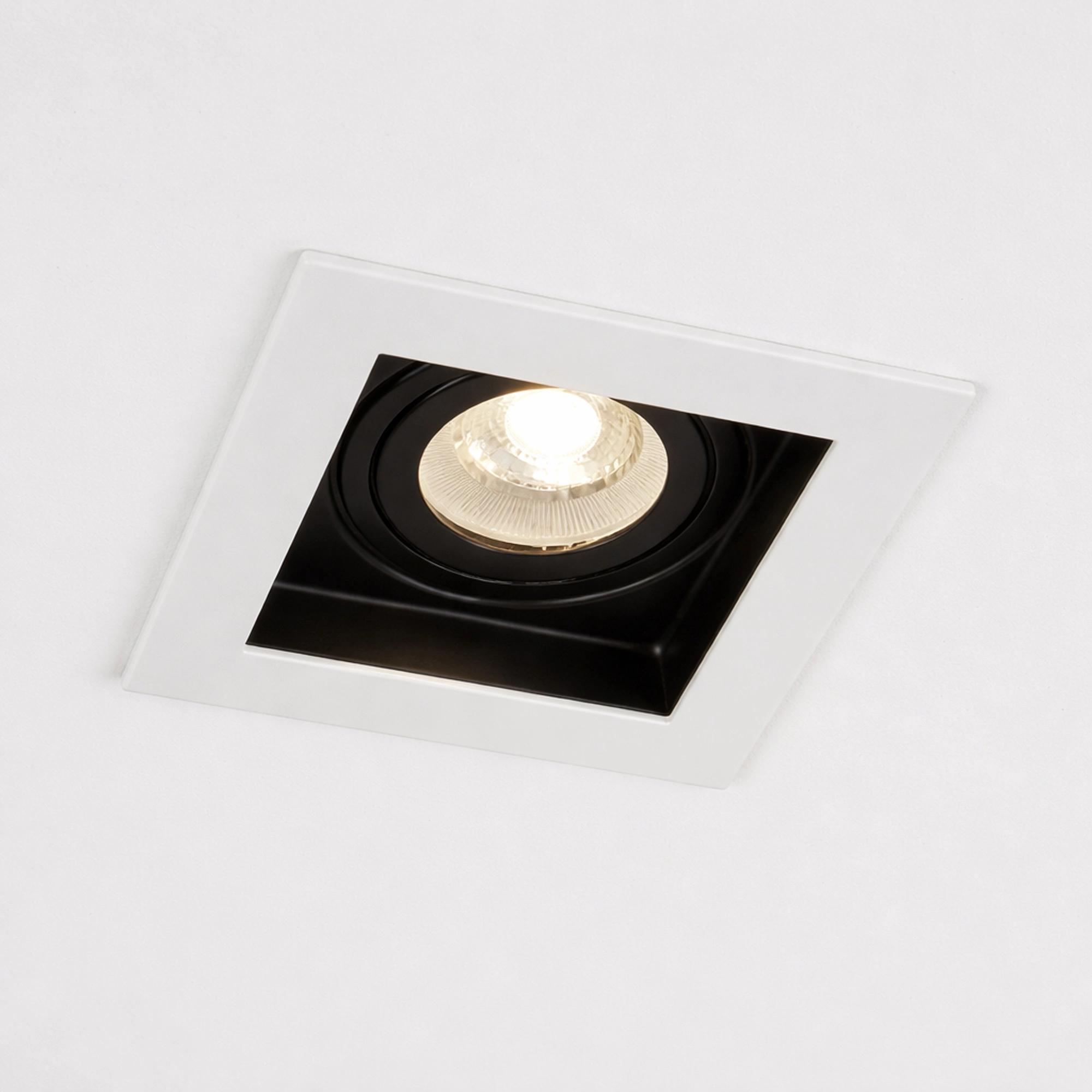 Vierkante inbouwspot Grid zwart