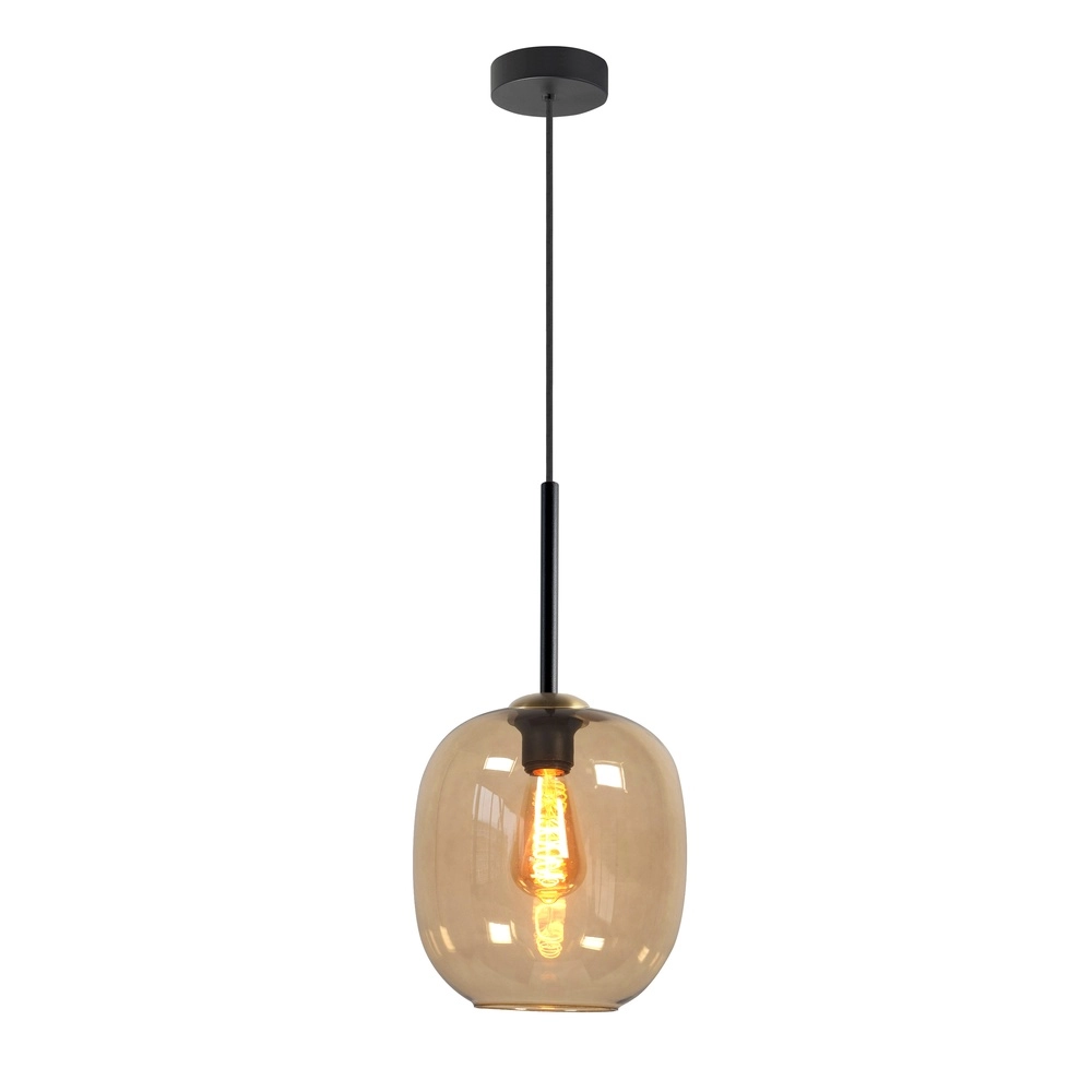 Hanglamp Bellini zwart met goud glas Ø 23cm