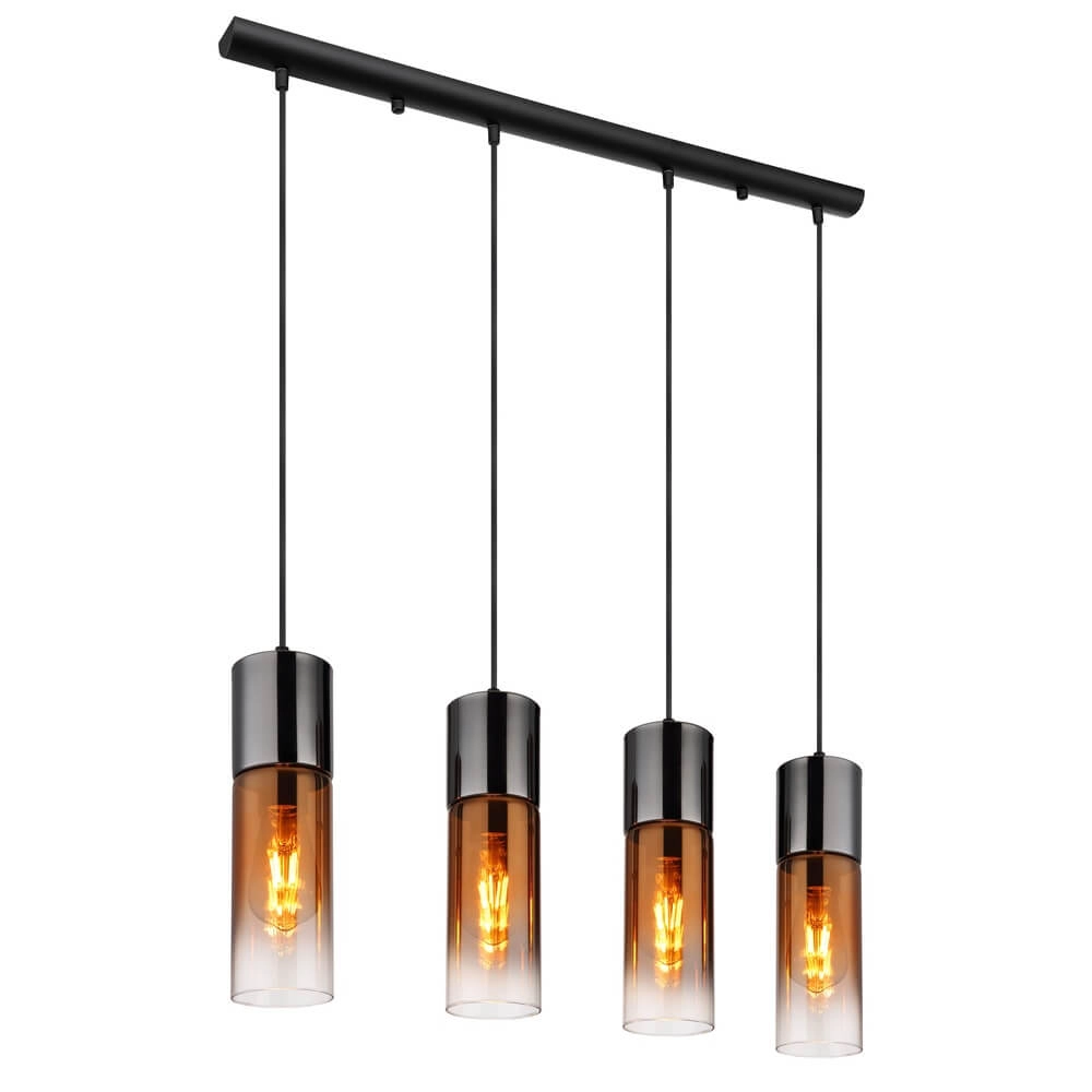 Strakke hanglamp Annika 4-lichts gunmetal Strakke hanglamp Annika 4-lichts gunmetal