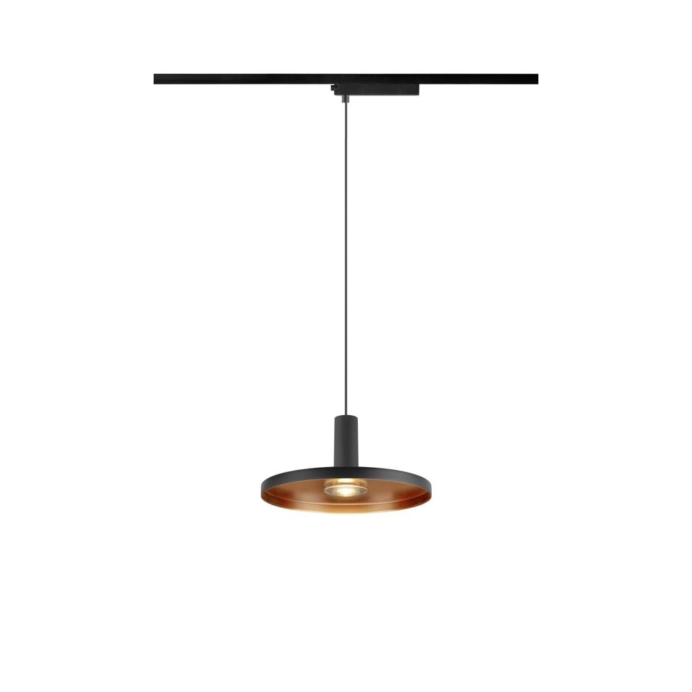 Hanglamp voor rail Lalu 1-fase zwart Ø 22cm Plate