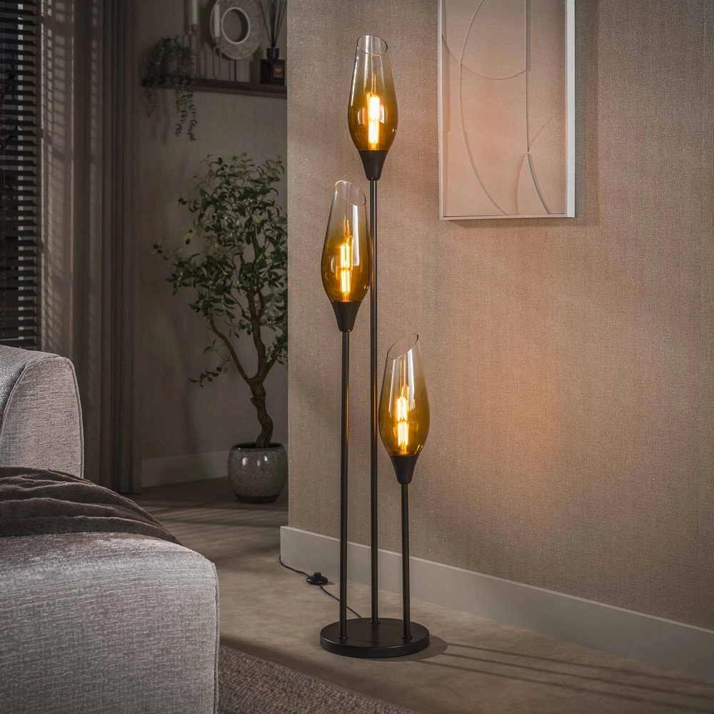 Glazen vloerlamp Cocoon 3x E27 - 168cm - fading glas