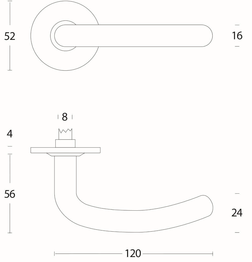 Strakke deurklink Sabel RVS Intersteel 8714186072738