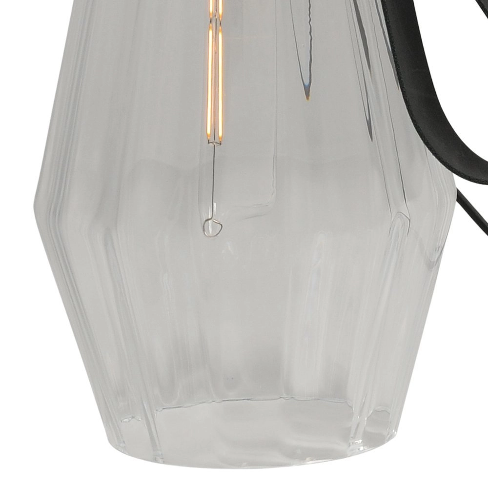 Tafellamp zwart Diamond 40cm met helder glas Masterlight 8718121259192