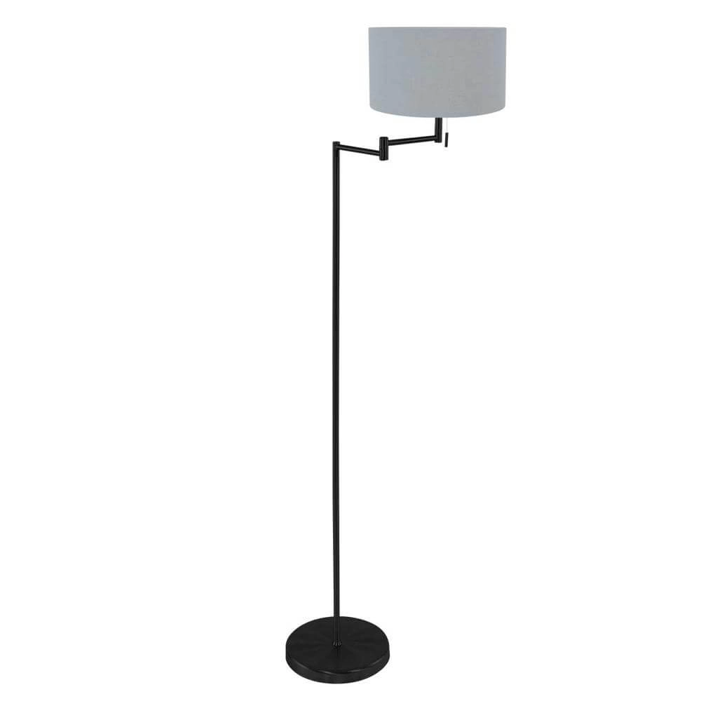 Vloerlamp Bella zwart met lichtblauwe kap
