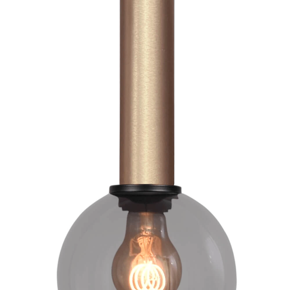Hanglamp Ø 15cm Bella 2 Messing goud met smoke glas Masterlight 8718121333953