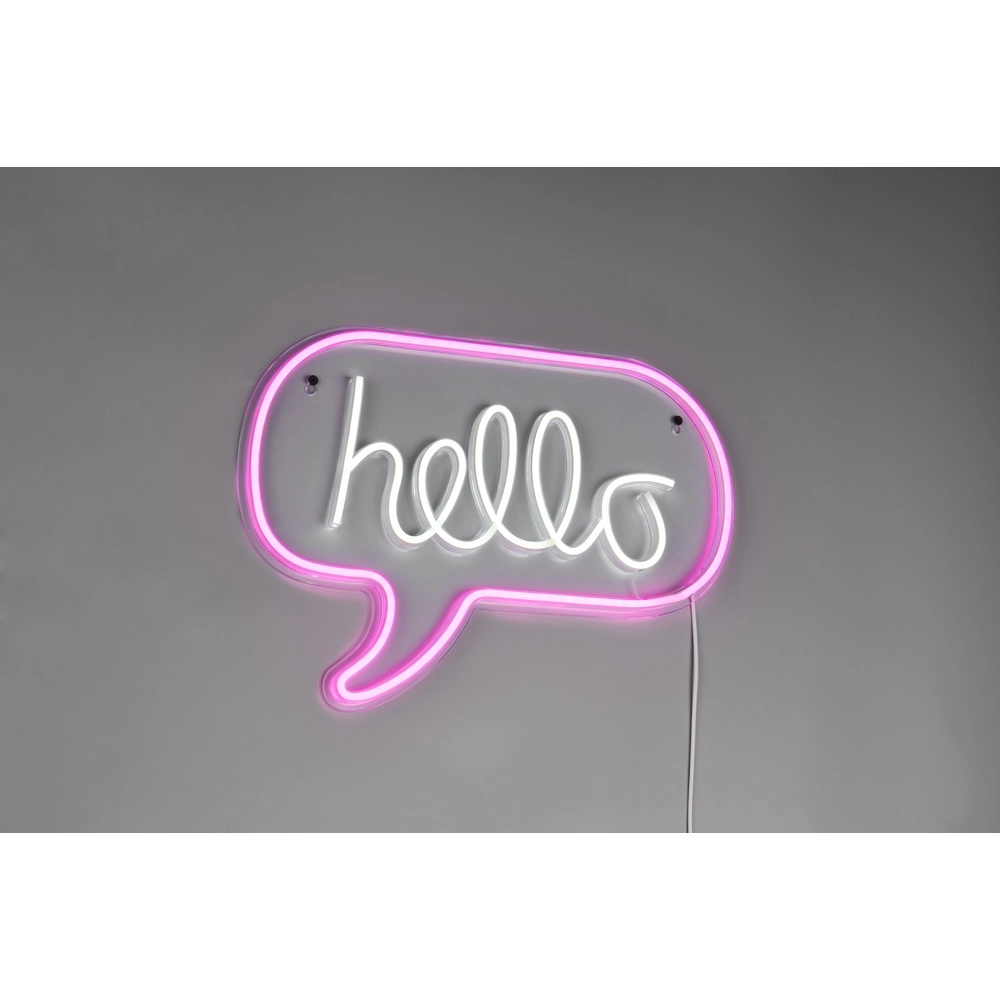 Neon wandlamp Hello roze Trio 4017807657463