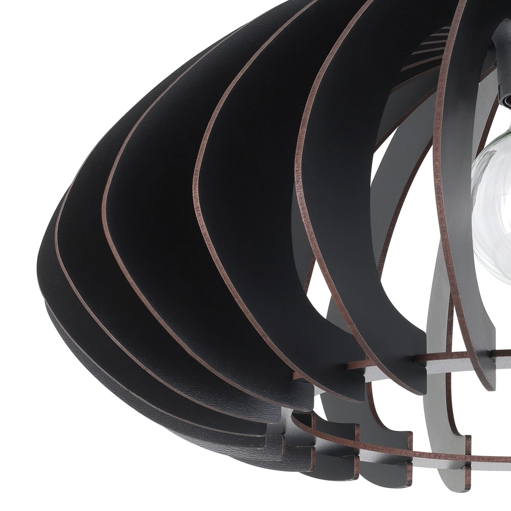 Houten plafondlamp Cossano 3 zwart - Ø 45cm Eglo 9008606291380